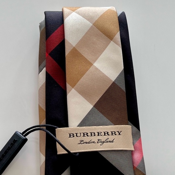 🔥POWER TIE🔥AUTH BURBERRY MANSTON NOVACHECK BROAD MOTIF TIE🔥RARE & EXCLUSIVE - Picture 4 of 7